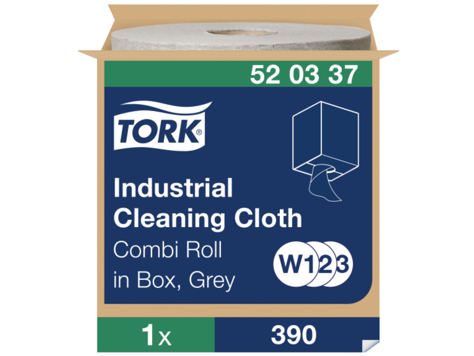 Czyściwo TORK 520337 Przemysłowe 148 metrów 390 listków Rola Grey